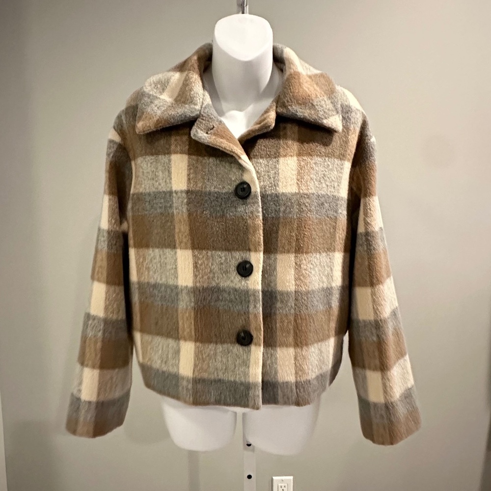 AG ADRIANO GOLDSCHMIED Darling Soft Plaid Jacket Sz M NEW $495!!